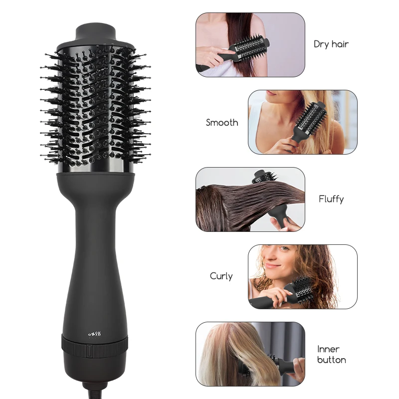 Electric Straightener Volumizing Rotating Brush One Step Hair Dryer Styler Hot Curlers air Styler Comb Hair Dryer Air Brush Kit