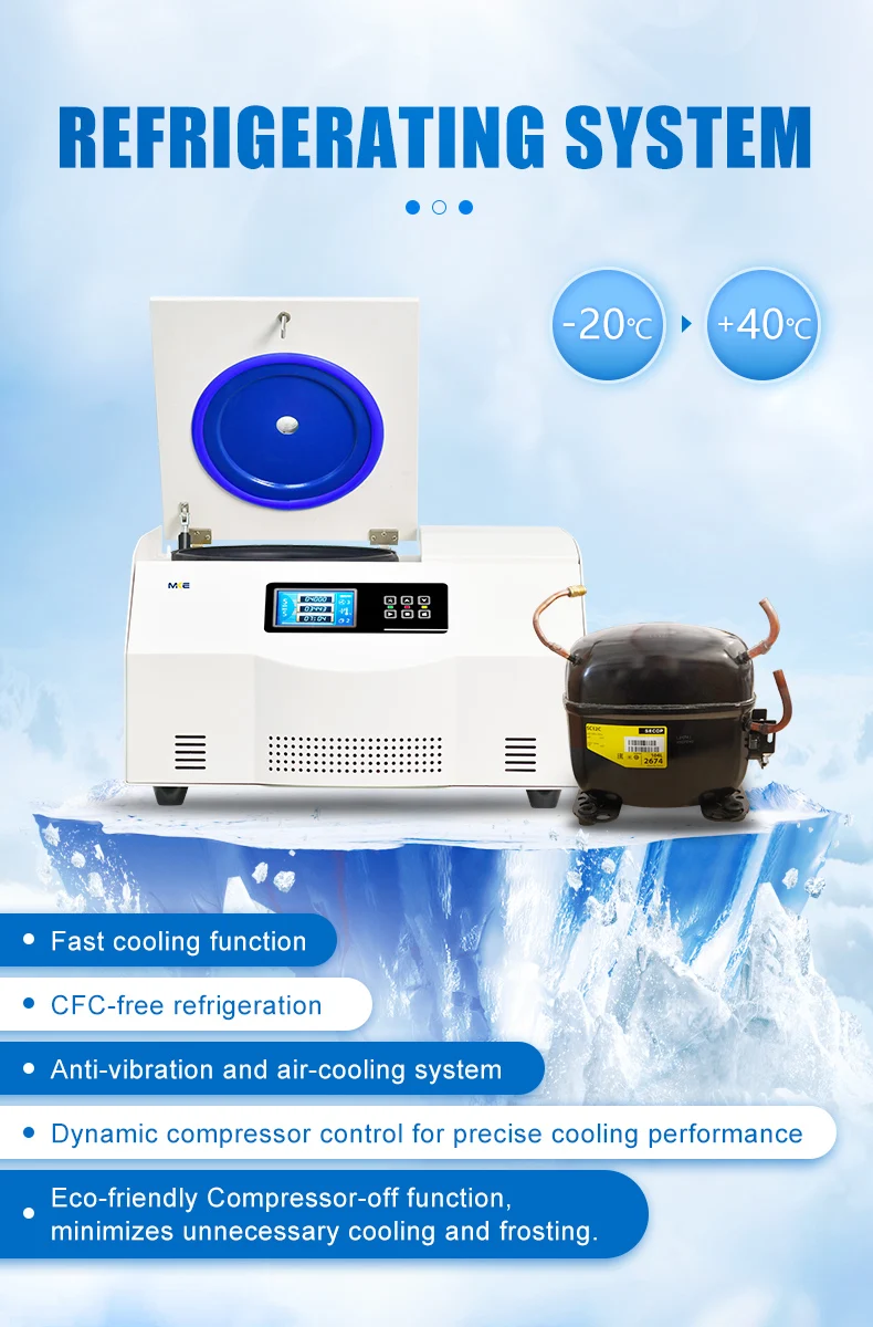 Compact Tabletop High Speed 16500rpm Laboratory Refrigerated Centrifuge with Microcomputer Control and Low Noise