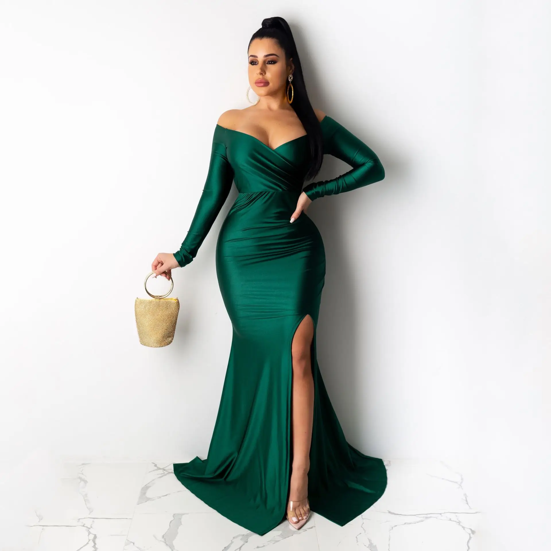 Serene Hill Dresses Evening Gowns Dresses 2024 Party Elegant New Long  Sleeves Floor Length Evening Dresses