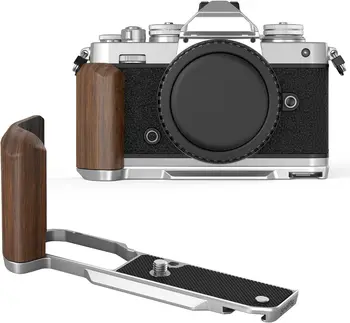 SMALLRIG Z fc Wooden Handgrip, L-Shape Grip Holder for Nikon Z fc Camera, Retro-Style Side Handle(Sliver) - 4803