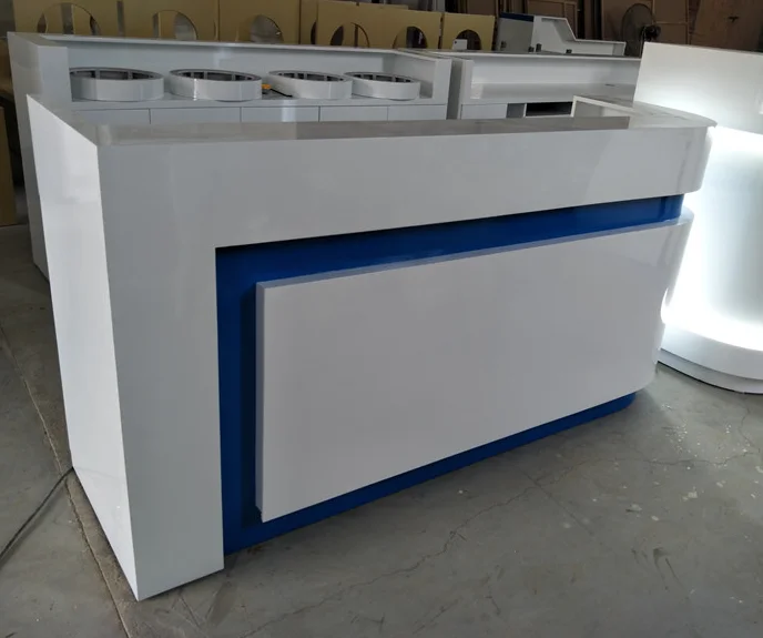 Factory Private Customization Solid Surface Reception Desk Front Table with Drawer