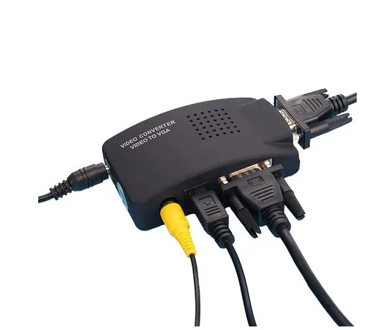 AV To VGA Adapter RCA VGA Converter PC RCA Composite S-Video AV Input