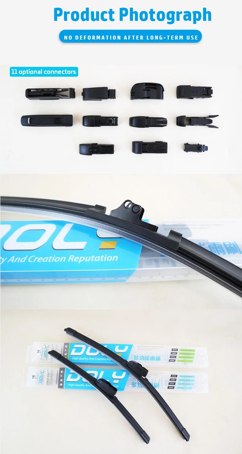 Car Windshield Wipers Multifunction Adapt Universal Frameless