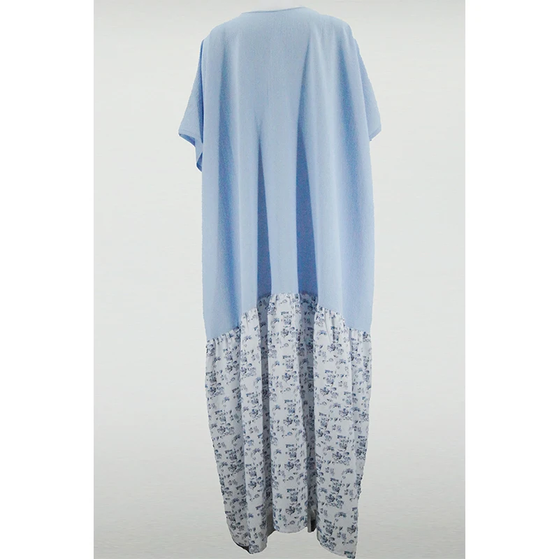 2025 Summer New Light Blue Shirt Dress Women's French Style Irregular Pieced Fishtail Hem Elegant Youthful Casual Maxi Dress