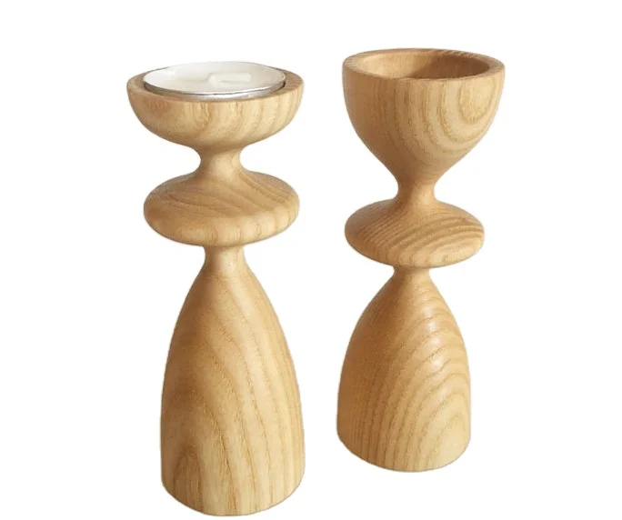 Высокое качество деревянный резной Большой Подсвечник для домашнего украшения