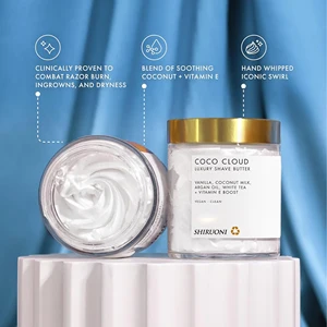 Custom Organic Vegan Coconut Milk Vanilla Skin Care Women's Shaving Hydrating Soothing Anti-Wrinkle Whitening Body Butter Cream