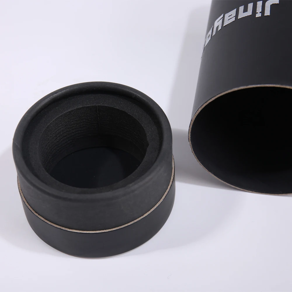 Custom Black Matt Lamination Paper Tube for Perfume Bottle Packaging Eco-Friendly Material with Logo Sticker for Cosmetics