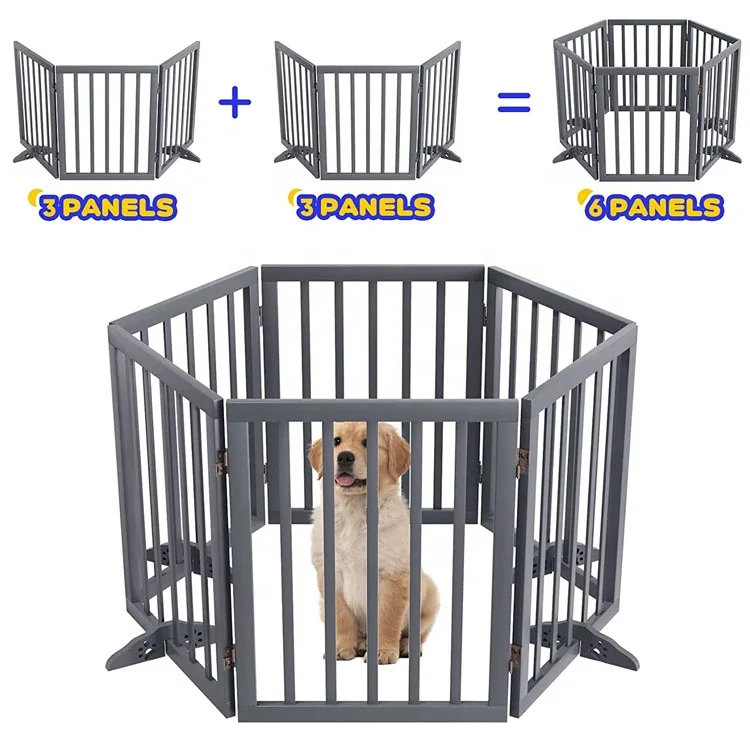 Indoor Gate Wholesale Free Standing Folding Wood Pet Gates For Dog