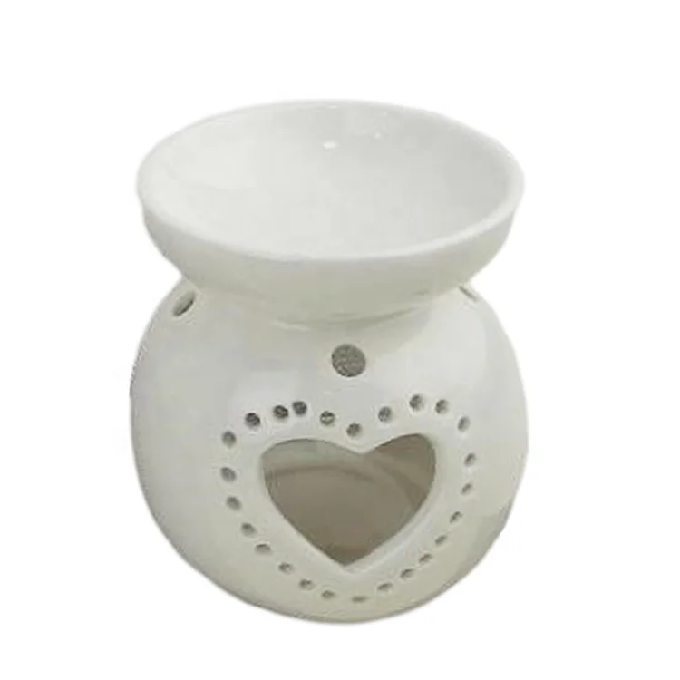 Hotsale White Ceramic Incense Burner tealight candle Christmas Tree encarved scented wax warmer bowl candle holder for gifts