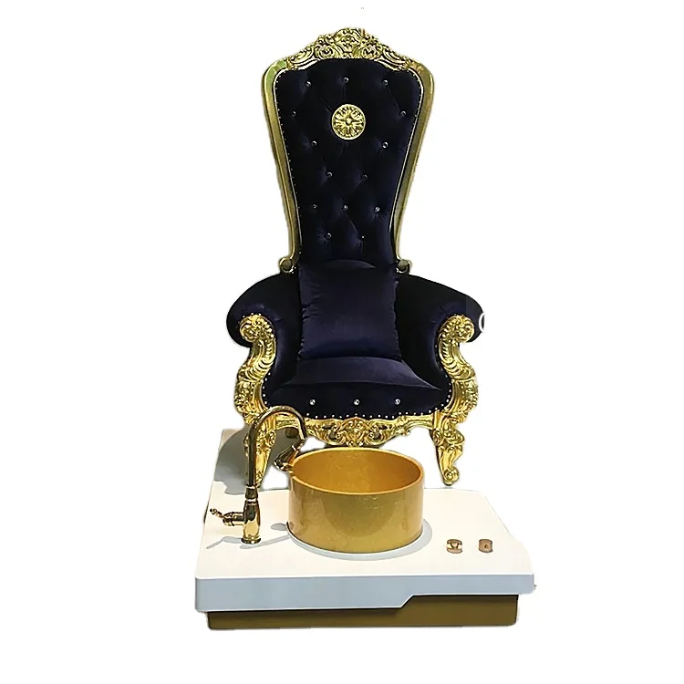 Bomacy Golden Royal Beauty Salon Furniture King High Back Pedicure Throne Chair for Sale