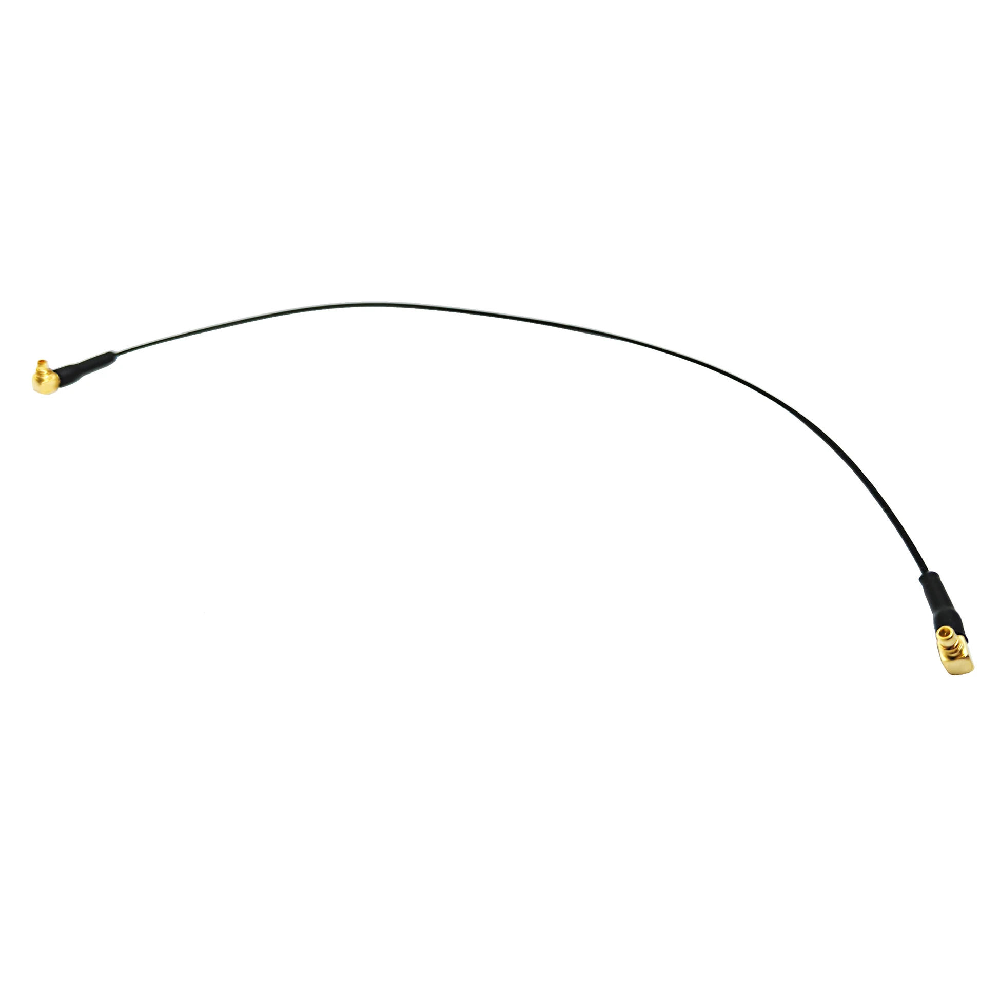 câble coaxial RF 1,13 mm, connecteur MMCX mâle à angle droit vers MMCX mâle à angle droit, longueur 25 cm