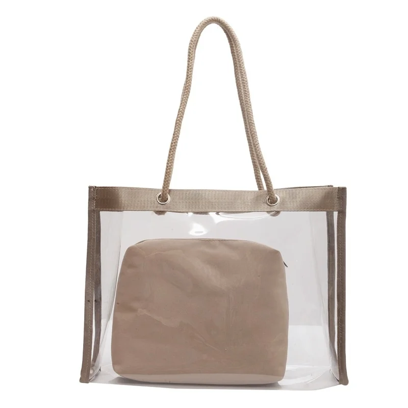 New Textured Mother-and-Child Tote Bag Stylish Fashion Design PVC Transparent Medium Women’s Trendy Shoulder Large Capacity