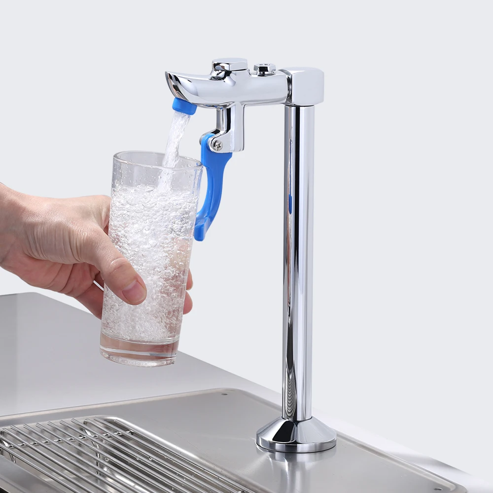 Jxgzyy Glass Filler Faucet – 14 Inch Deck-Mount Push Cup Water Dispenser With G1/2 Male Shank & 3 Adapters – Perfect For Bars, Cafes & Restaurants