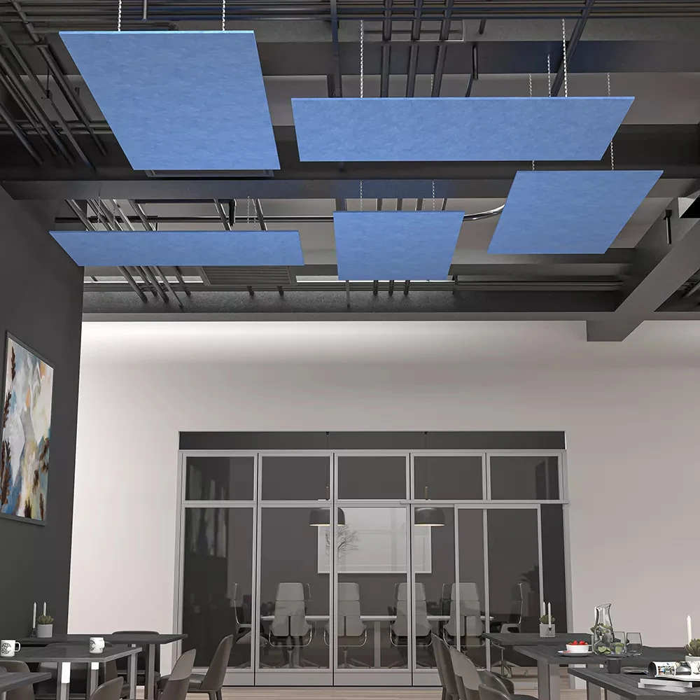 Hanging Acoustic Sound Proof Panels Polyester Felt Ceiling 25mm Sound Insulation Auditorium Hanging Round Acoustic Panel