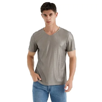 silver knitted short sleeve shirt for men and women to protect from radiation
