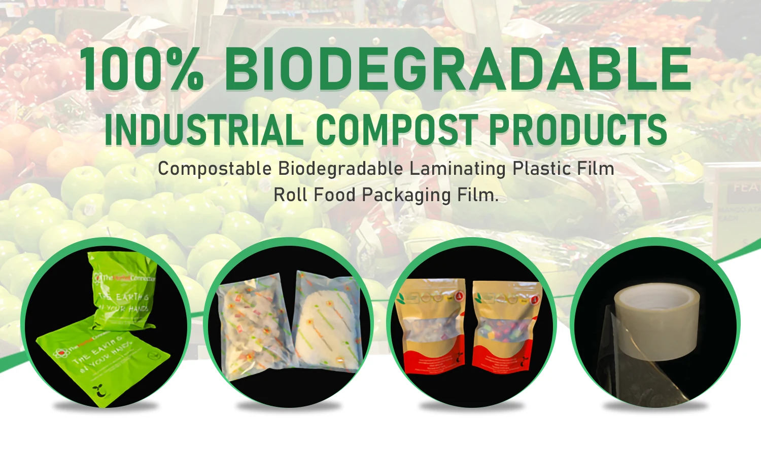 Fully Biodegradable Compostable Transparent Bag Produce Heat Seal