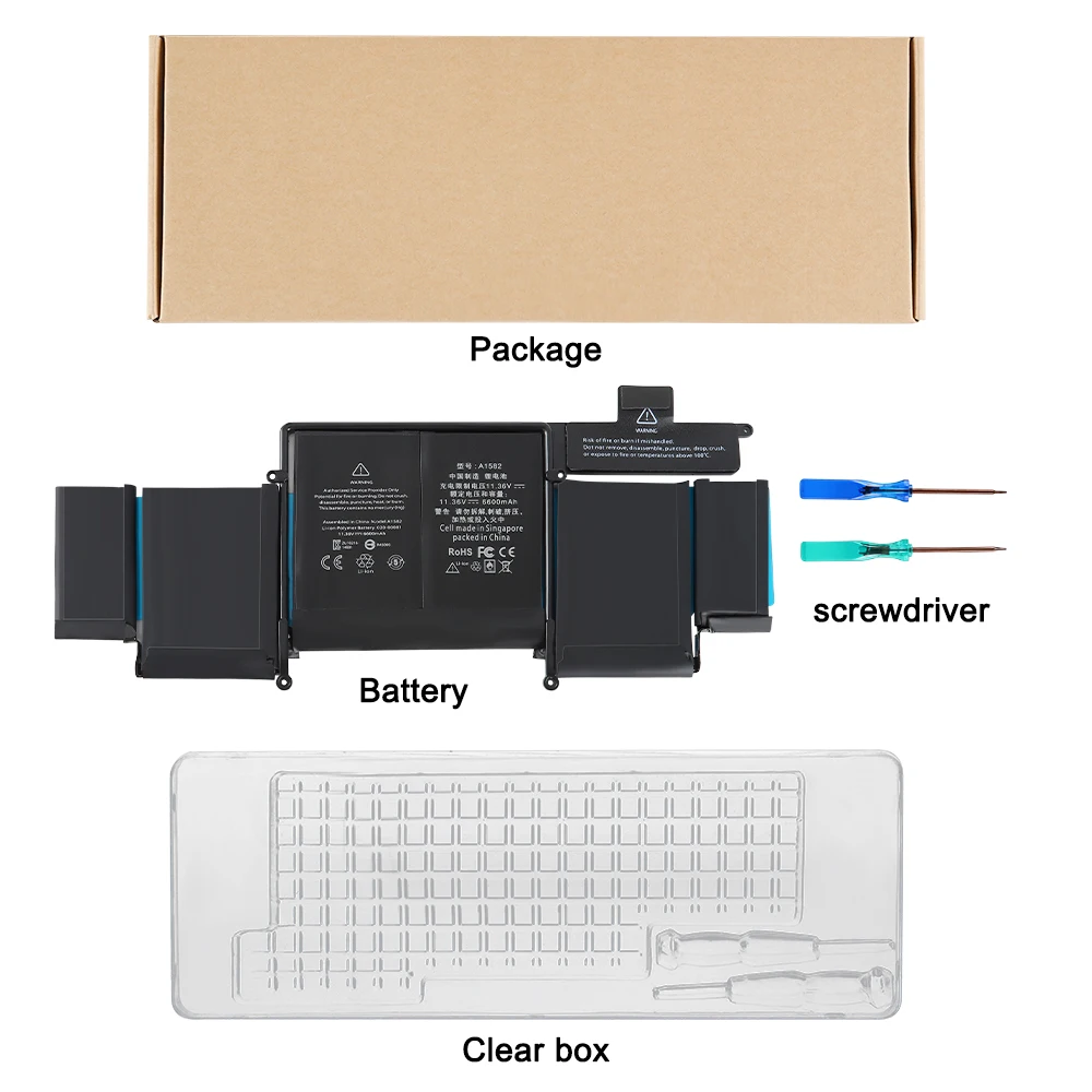 Replacement A1582 A1502 Battery for Apple Macbook Pro 13 Inch Retina