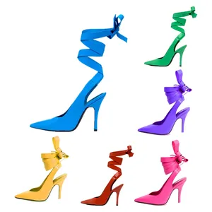 2022 Summer New Single-Layer Low-Top Pumps for Women European American Style Large Size High-Heeled Shoes Cross-Border Foreign