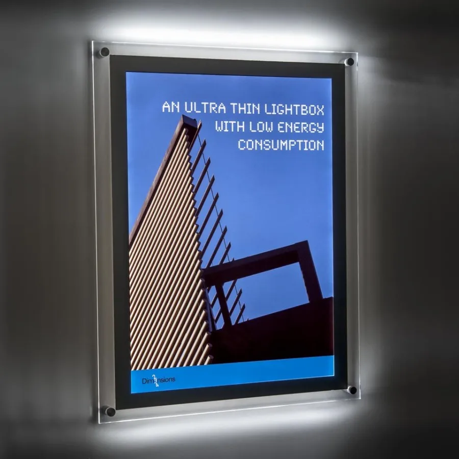Advertising indoor display wall mounted acrylic crystal light box ultra thin led display