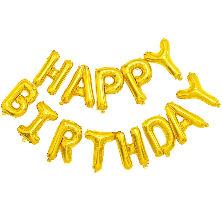 Happy Birthday Balloons Banner Bunting Self Inflating Decoration Letters Balloon