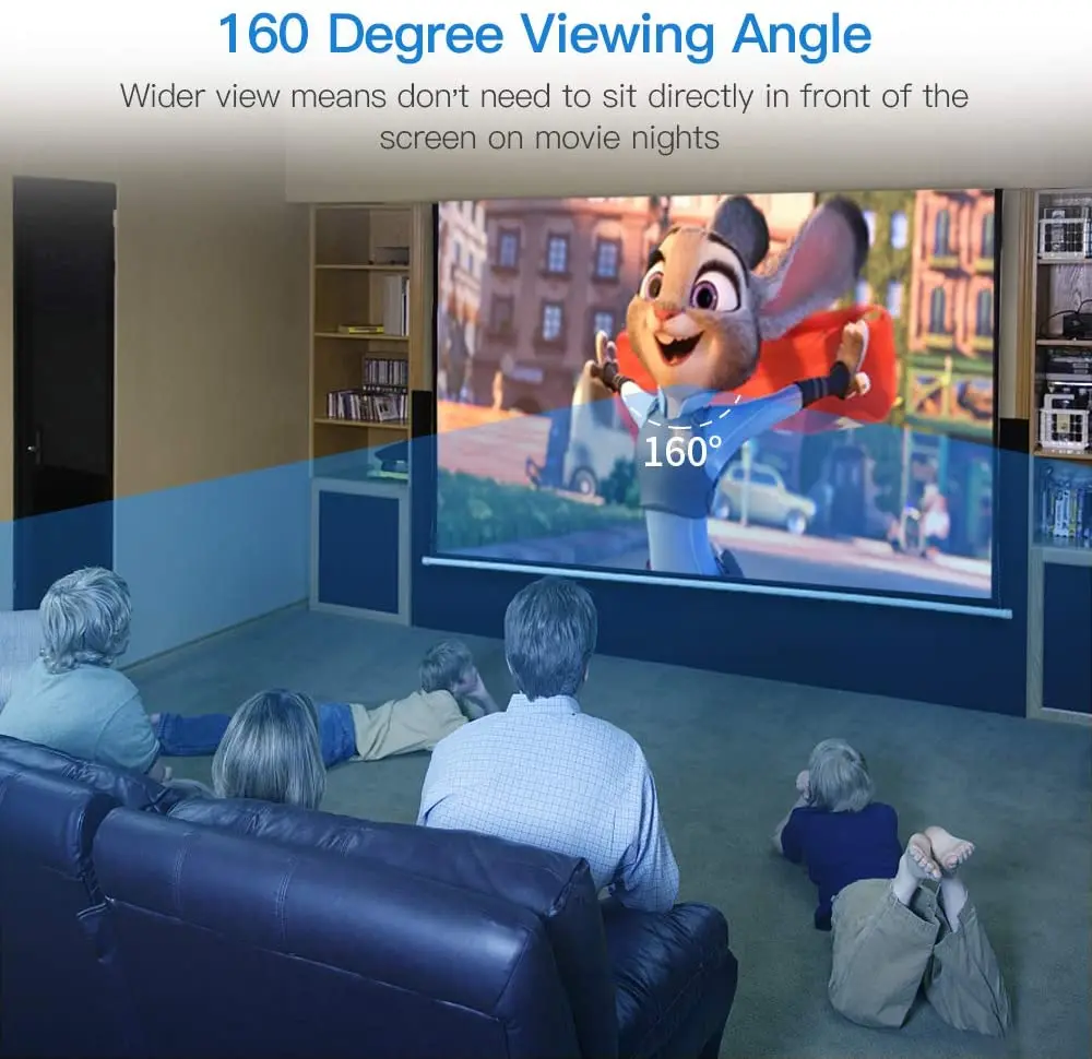 400 Inch Projector Screen with Remote Control - Perfect for Home Theater