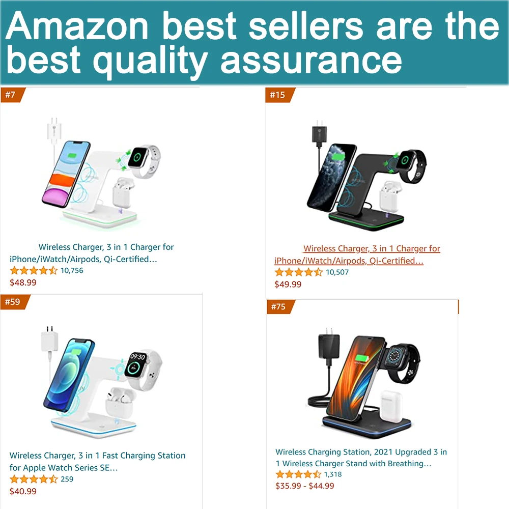 2021/2022 Alibaba Most Sold Product 3 In 1 Wireless Charger Stand