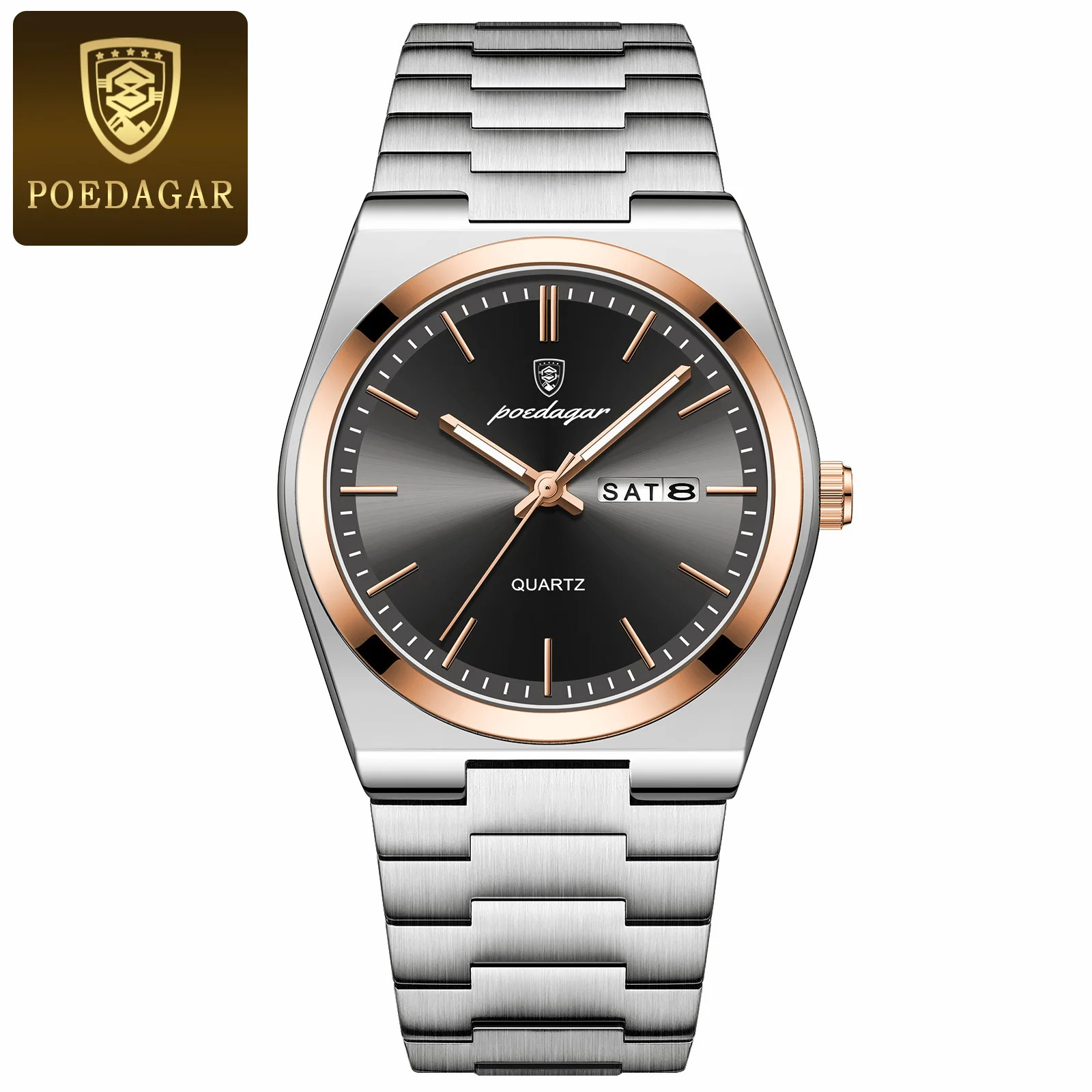 POEDAGAR 930 Hot Sell China Man Quartz Watch Excel Stainless Steel Band Waterproof Date aperçu 12