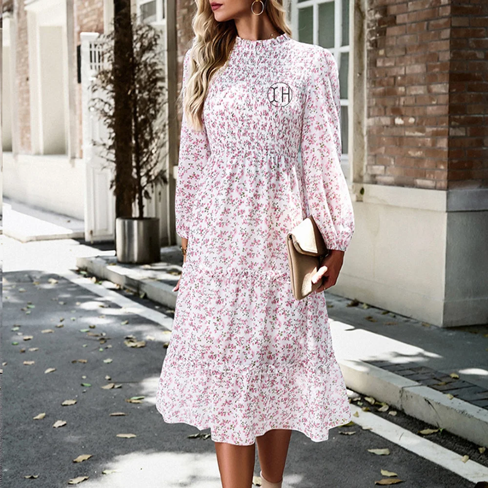fitted lace wedding dress Modest floral fall dresses for women