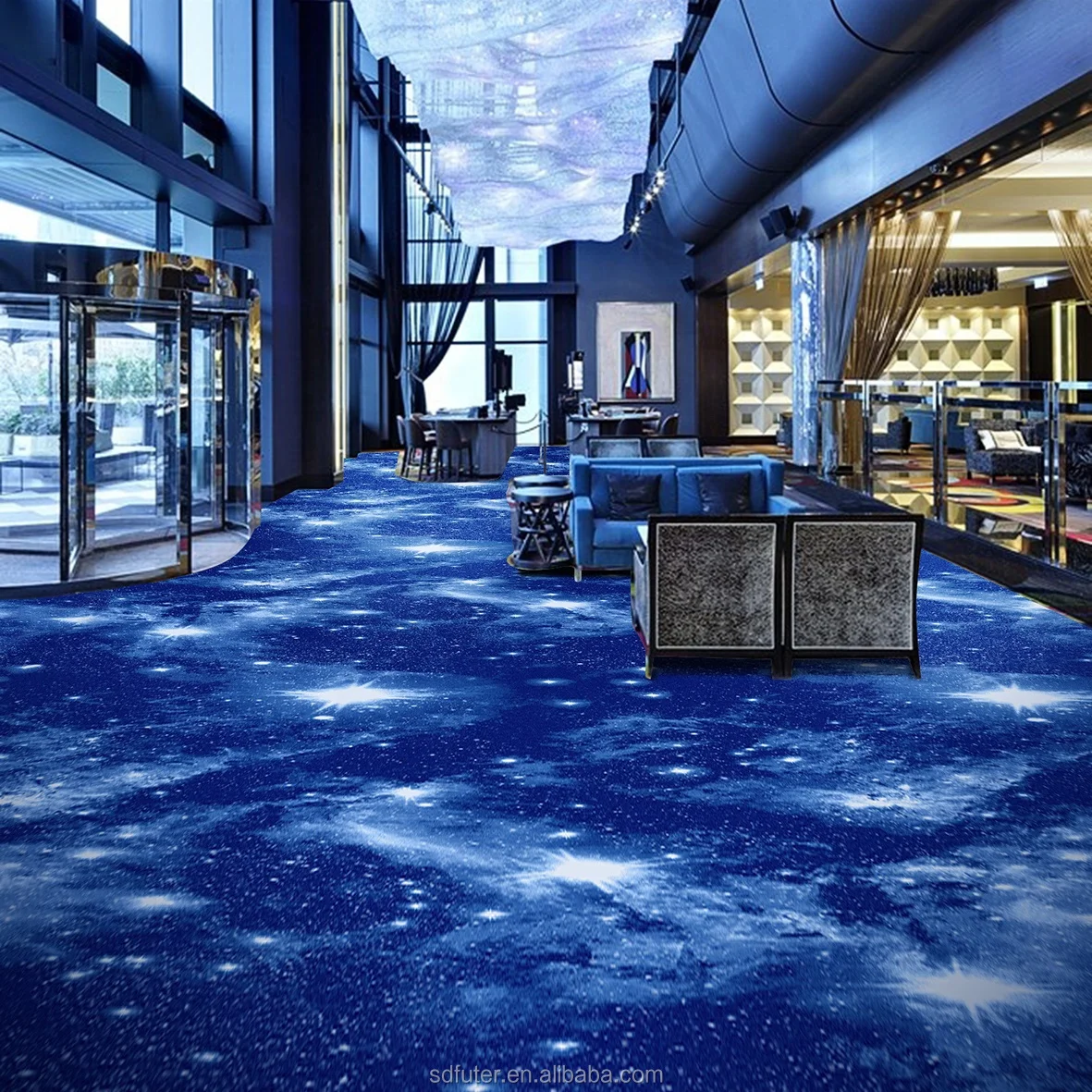 Custom Dark Color Nylon or Polyester Wall to Wall Movie Cinema Carpet Roll New Design