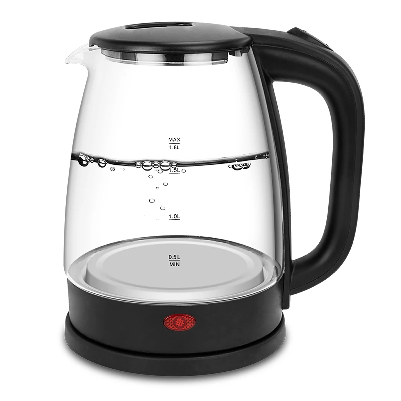 Tea Water Fast Boil Hot Kettles Hotel Price Transparent 1500w Glass  Cordless Electric Jug Kettle