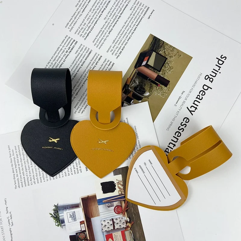 Heart Luggage Tag Boarding Pass Checked-in Name Anti-lost Stowable Small Pendant
