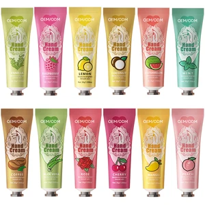 Hyaluronic Acid Skincare & Fruits Private Label OEM Hand Cream Nourishing Moisturizing Hydrating Fruity Fragrance Anti-Aging