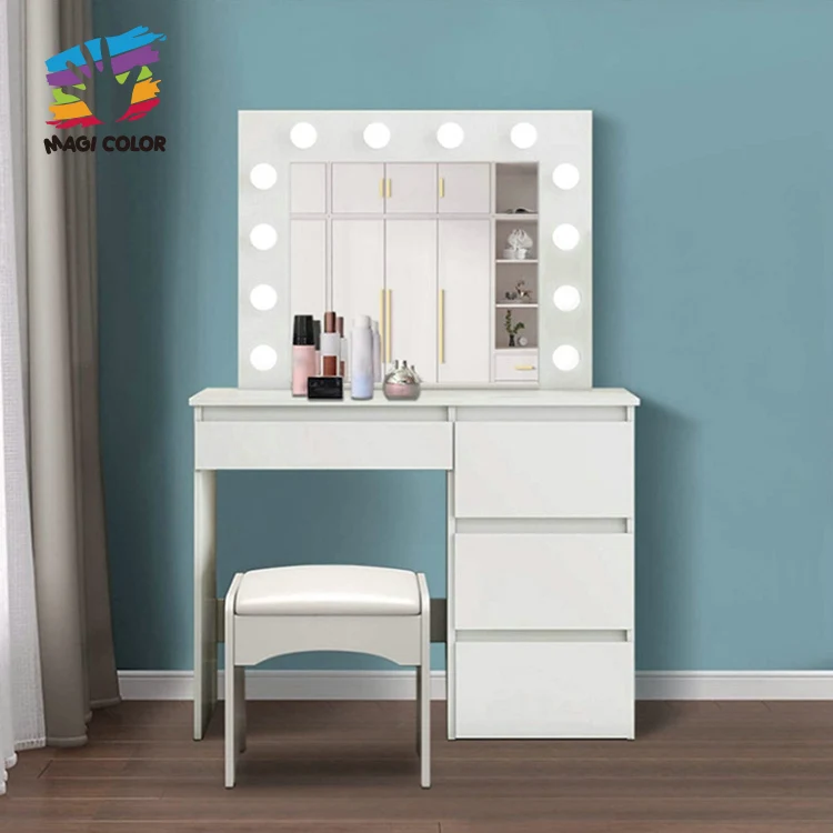 Bedroom Set With Mirror Dresser Modern Contemporary Makeup Dressing Table W08H172
