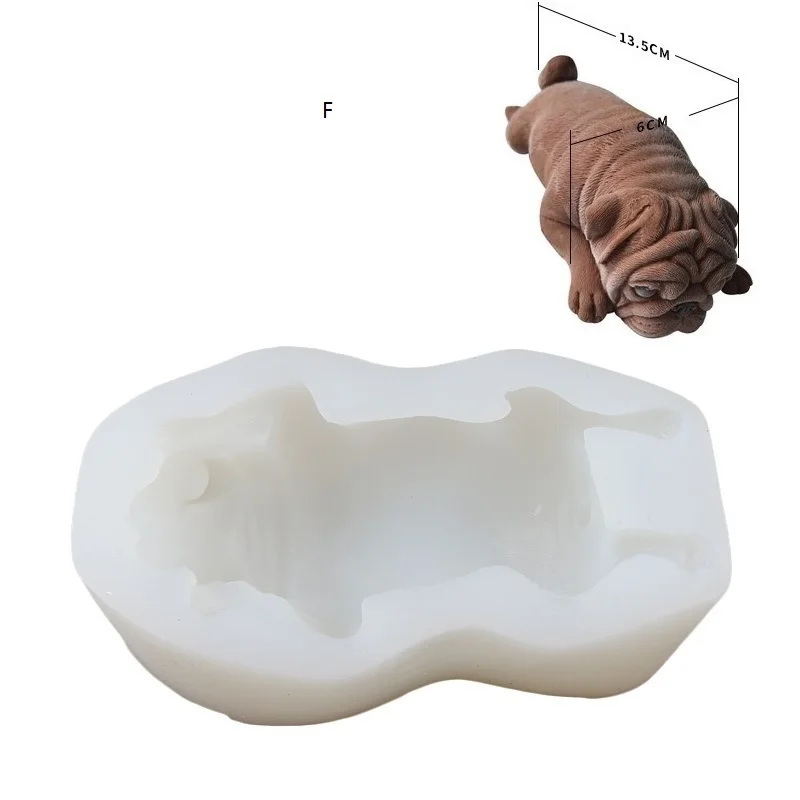 Cute Dog Highly Detailed Silicone Mold Mousse Cake 3D Shar Pei Mould Ice  Cream Jello Pudding Blast Chilling Tool Fondant Decoration 
