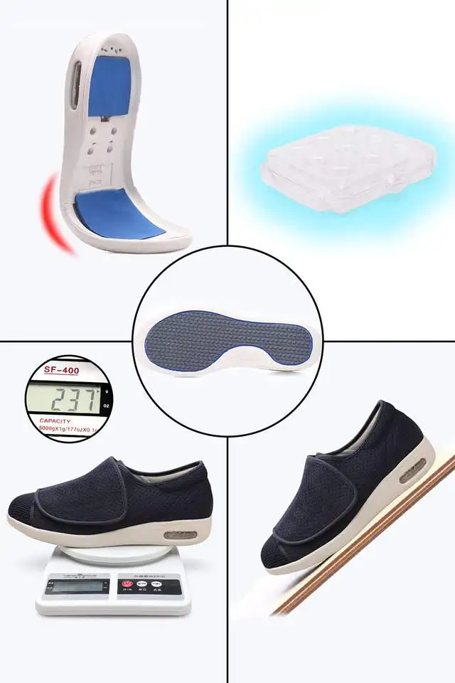 Adjustable Extrawide Health Care Soft Heel Medical Man's Diabetic Shoes