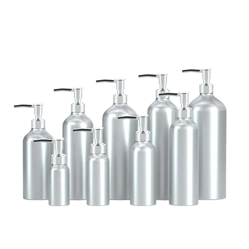 Индивидуальные алюминиевые бутылочки с насосом для личной гигиены многоразовые стальные флаконы шампуня 30 мл 50 250 750 Размеры