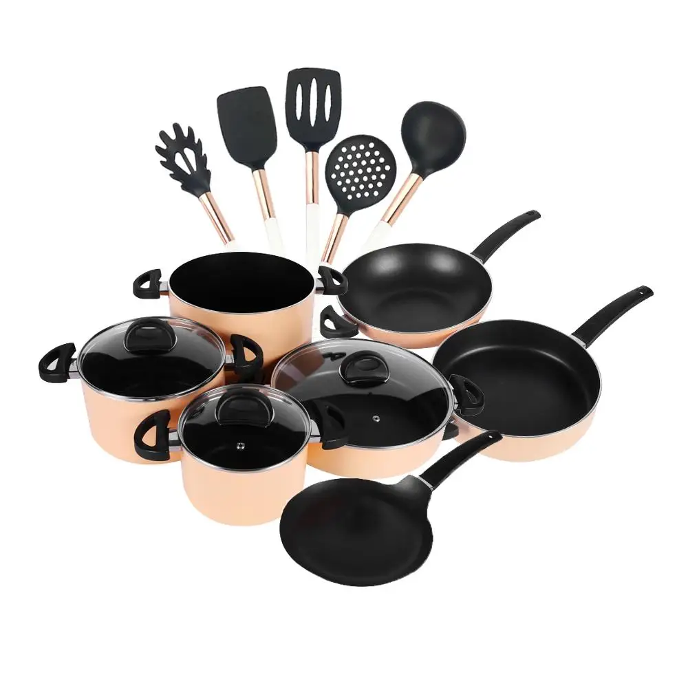 pink 13 piece non-stick pot set