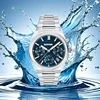 Blue men chronograph watch