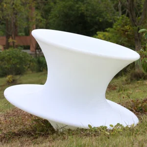 Smart 16-Color LED Gyro Chair with Remote Control Waterproof Plastic Spinning Seat for Living Room Dining or Apartment