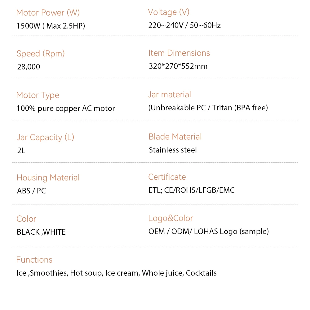 Specifications