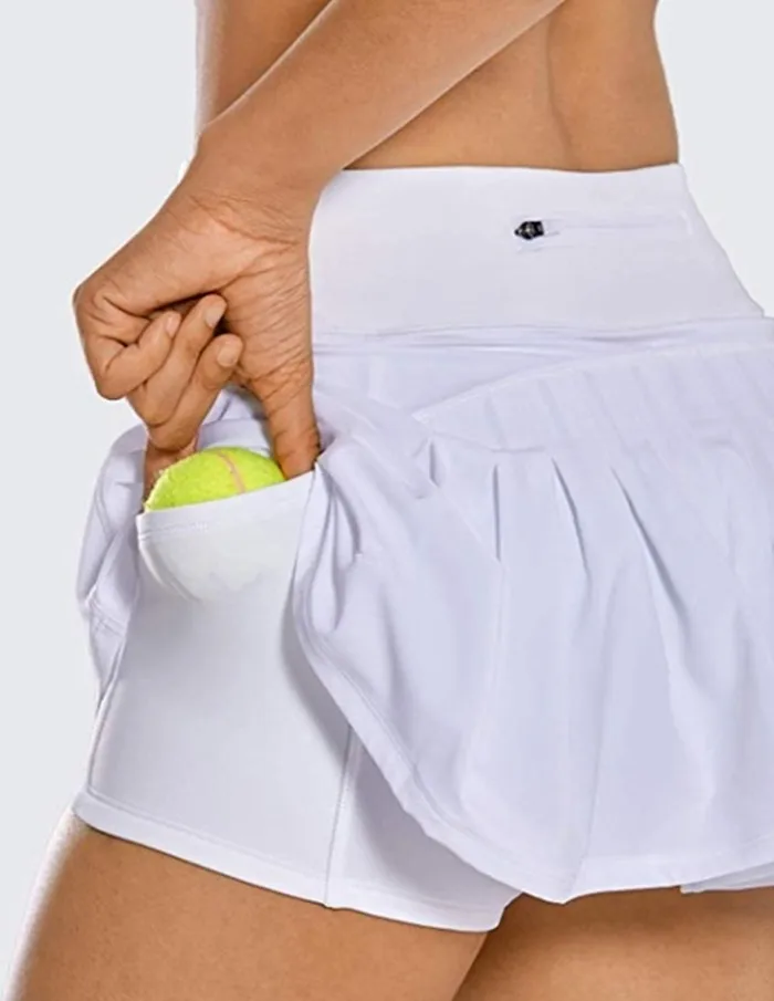 Wholesale Women's Sports Tennis Skirts with Zipper Pockets