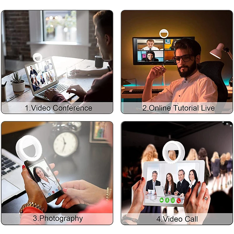 Универсальный портативный светодиодный кольцевой светильник для селфи, светодиодный чехол для телефона с usb-логотипом, оптовая продажа, профессиональный светодиодный кольцевой светильник для селфи