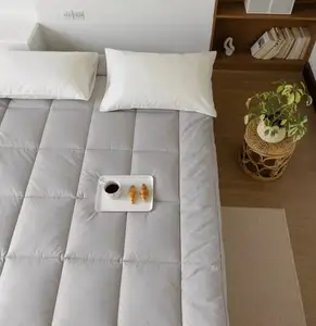 Golden Sail Comfortable Eco-Friendly Hotel Mattress Topper Bed Mat Quilted 100% Polyester Fabric 200TC Thread Count Thick Pad