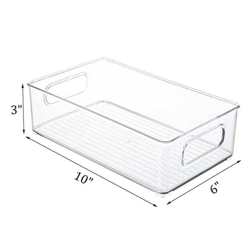 6.7 Transparent Plastic Stackable Refrigerator Drawers Pull Out Double