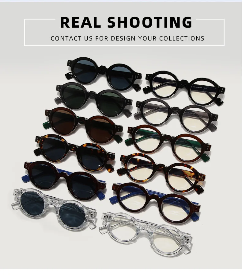 Best Product With Unique Design: Small Frame Thick PC Round Retro Unisex Sunglasses_voghion.com