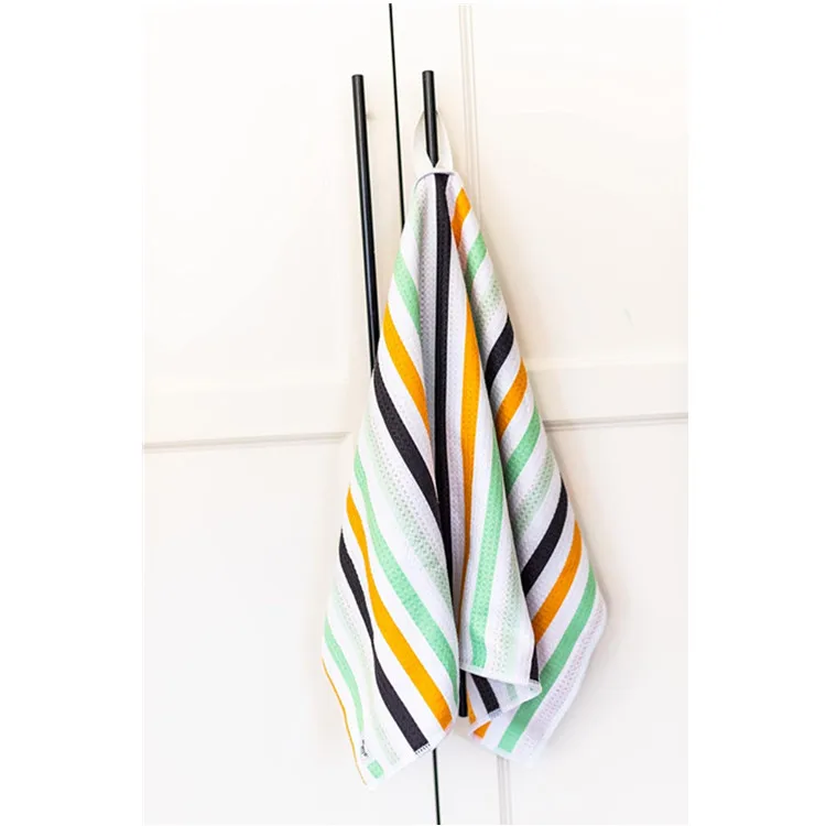 Weave Tea Towel Microfiber Kitchen Dish Towels Hand Loop Designer Prints