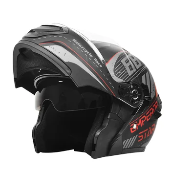 New Most Popular Unisex Full Face Motorcycle Flip up Helmet ABS Modular Custom Double D Closure All Seasons AD
