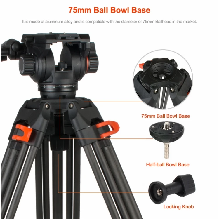 Coman high quality Video tripod kit DF25Q7 camera photography tripod stand