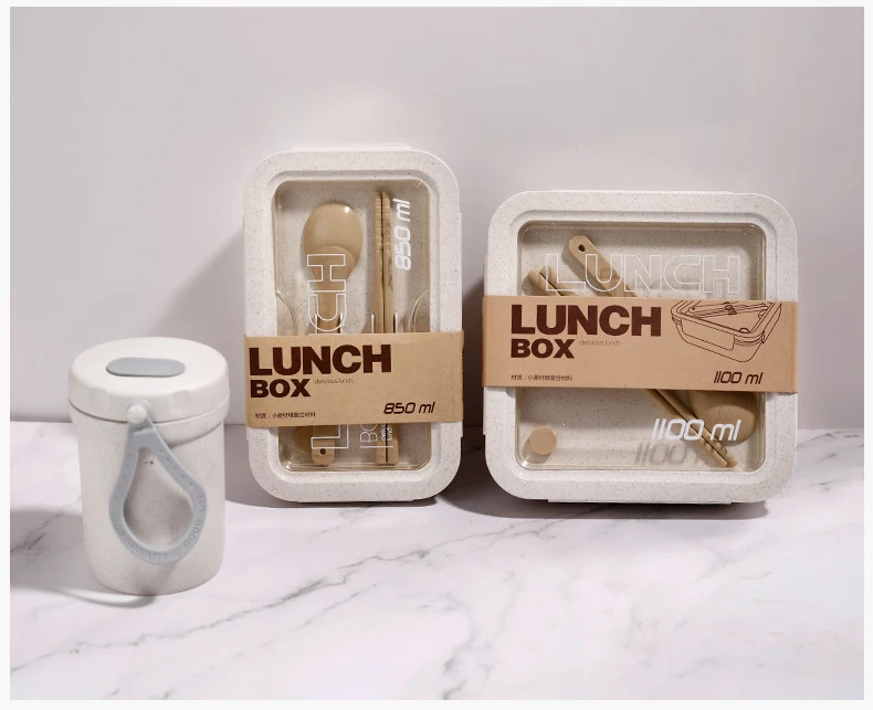 Custom Biodegradable Wheat Fiber Lunch Box Eco Friendly Rice Husk Bento ...