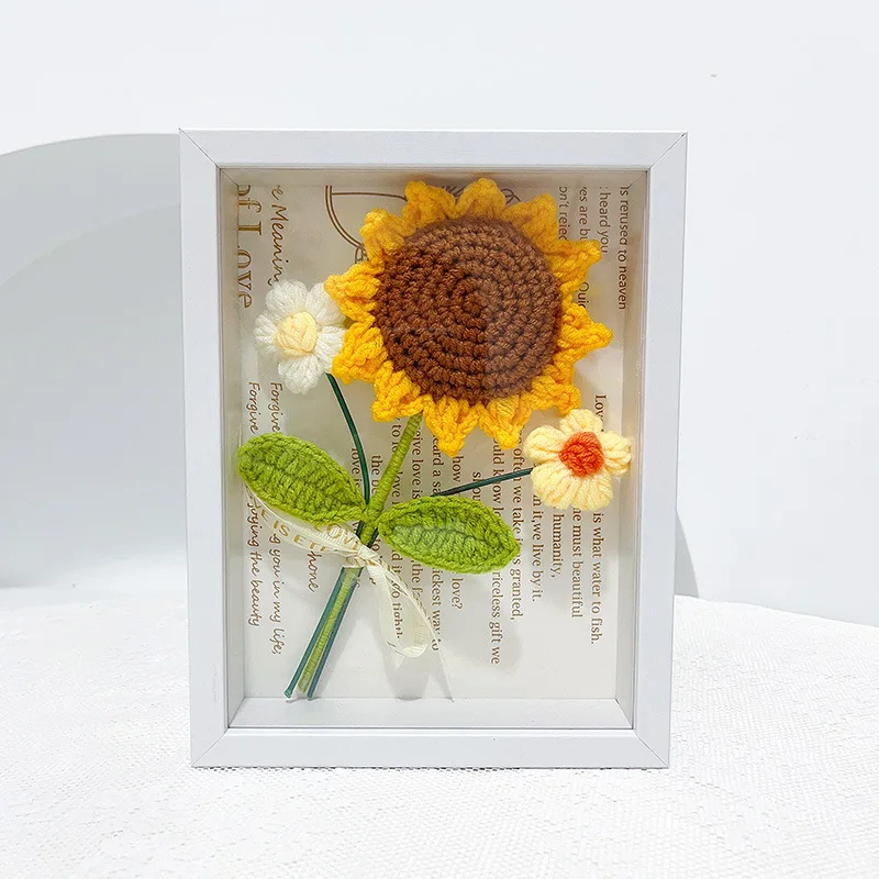 Hand-woven Forget-me-not Sunflower Bouquet Picture Frame for Valentine's  Day Anniversary Birthday Gift Uionen 1496